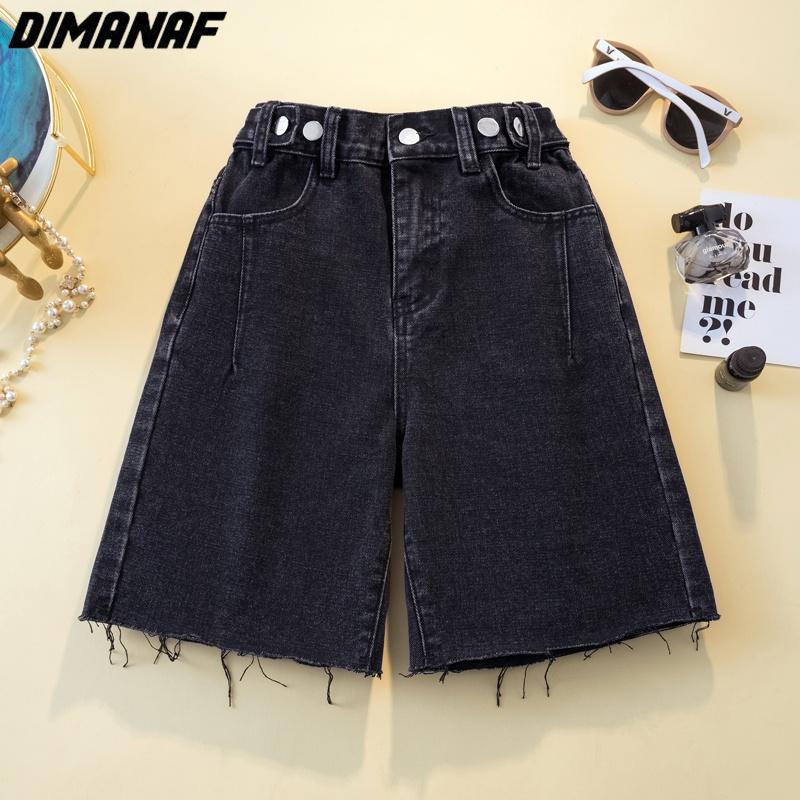 DIMANAF Summer Jeans Long Pants Women Elastic Loose Straight Casual Tassel Female Basic Straight Trousers Wide Leg Pants Blue 4XL AA