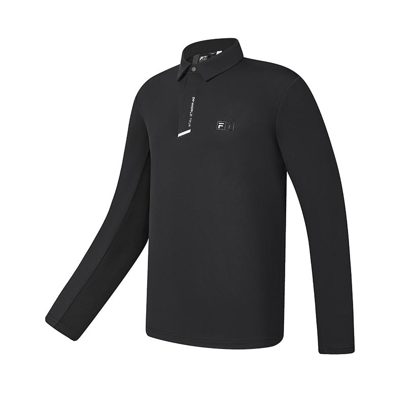 New FILA Polo Shirt Men's Pitch Black A11M445205FBK