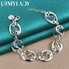 925 Sterling Silver Round Chain Bracelet For Women Wedding Engagement Party Fashion Jewelry