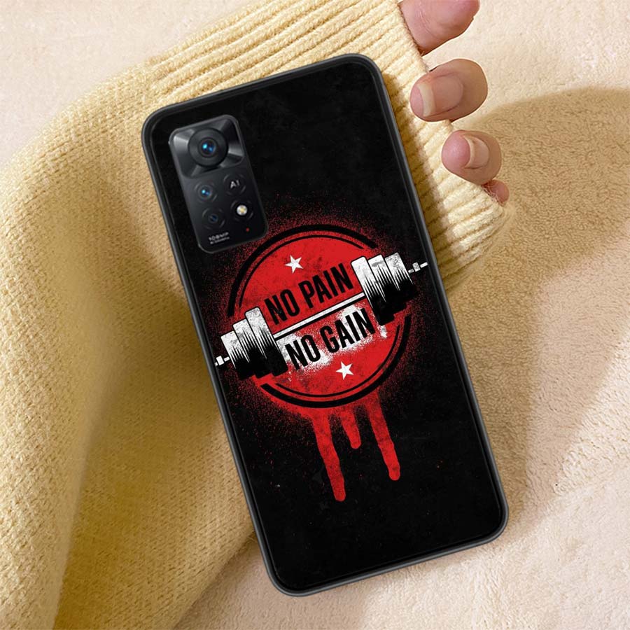 Fitness Equipment Enhances Muscles Phone Case For Redmi Note 13 14 15 Pro Plus 12 13C 12C 15C 9 10 10C 9T 9C 9A TPU Soft Cover C