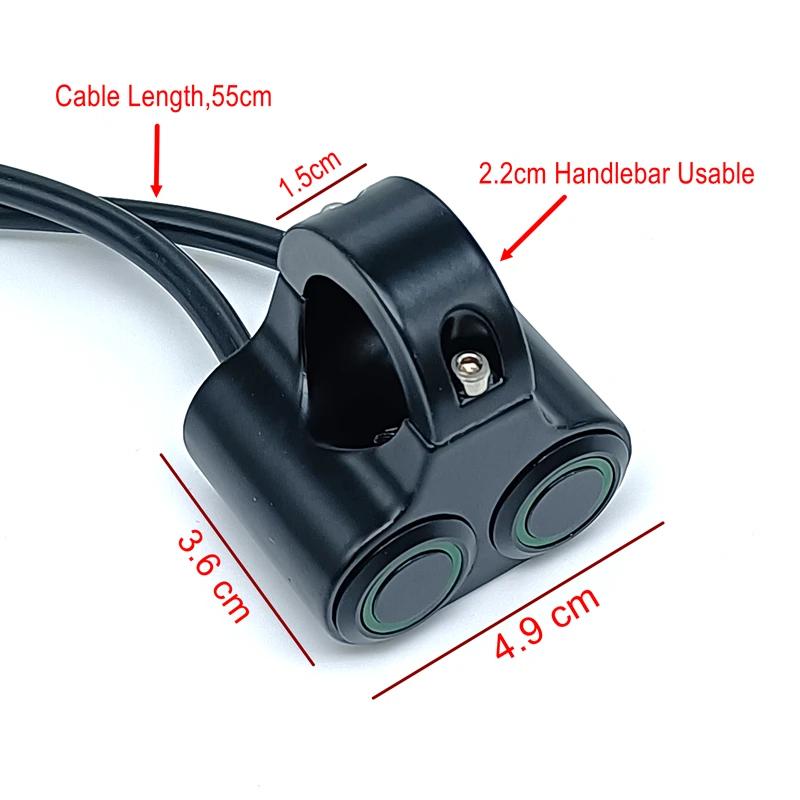 Double Button Motorcycle Switch Controller Steering Turn Lamp On-off For Motorbike 22mm Handle Bar Waterproof LED Head Fog Light