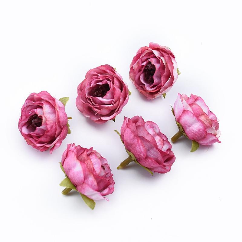 10 Stück Seidenrosen Köpfe Wand DIY Geschenke Süßigkeitenbox Hochzeit Heimdekoration Zubehör Scrapbooking Kunststoff Künstliche Blumen