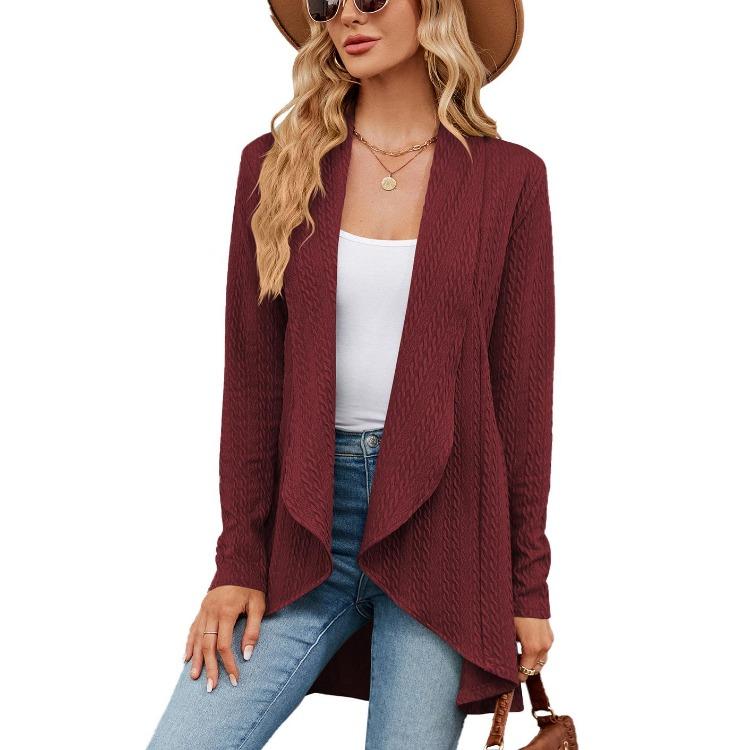 2023 Fashion Warm Cozy Women's Solid Color Knit Cardigan Sweater Autumn Winter