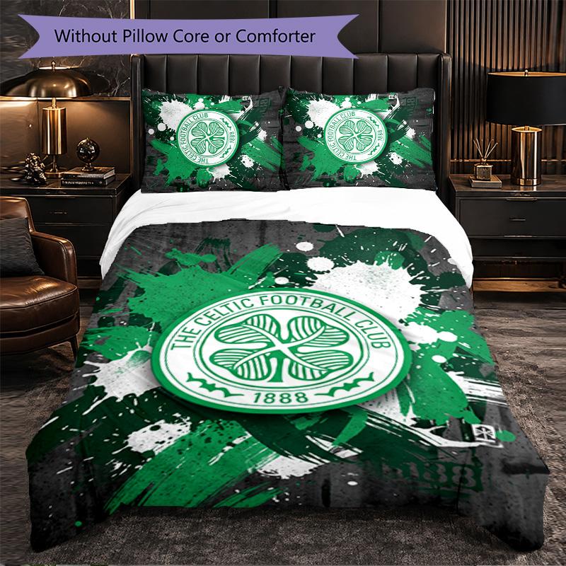 Biancheria da Letto a Tema Celtic FC Set 3 Pezzi Copripiumino Biancheria da Letto Decorativa Per Camera Adolescenti Decorazione Casa