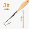 Wolf Hair Fine Line Brush - Black Triangular Birch Handle for Nail Art and Watercolor Detailing