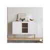 Commode - MUVOE - 3 portes - Blanc - Pieds en métal - Dimensions 120x38x79.5 cm