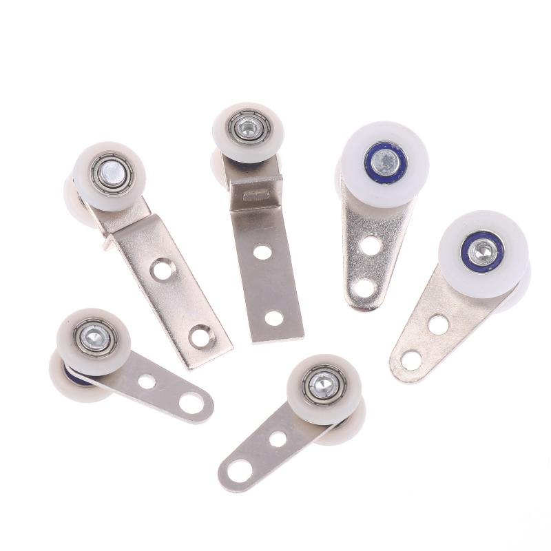 2Pcs Curtain Rails Pulleys Sliding Door Pulley Hanging Track Pulley Block For Sliding Door Cabinets Window Hardware