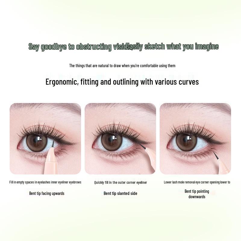 XIXI Ink Control Curved Tip Fine Eyeliner for Lower Lash & Under Eye - Beginner Friendly