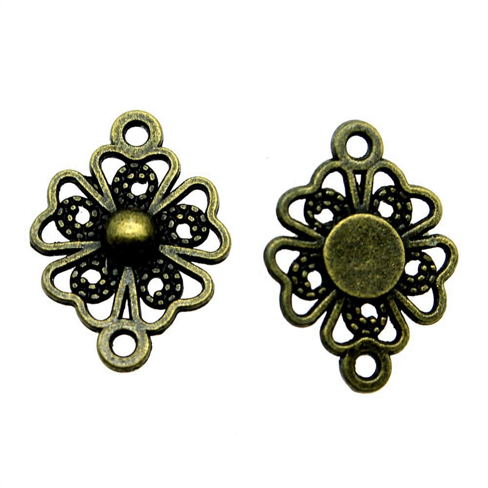 Filigree Diamond Shaped Connectors Ornate Multi Loop Links For Jewelry