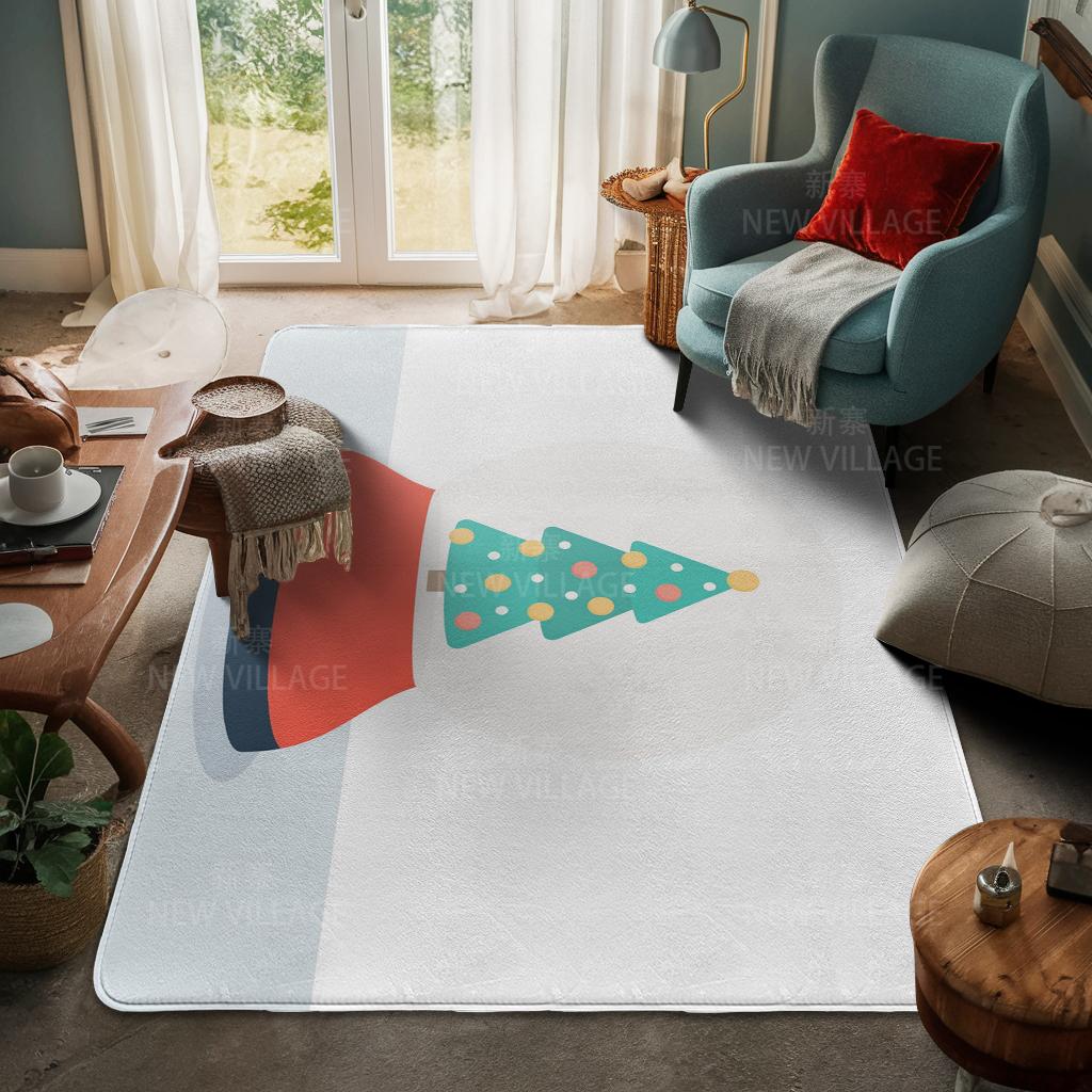 House Entrance Carpet Home Door Mat Living Room Bath Foot Bathroom Non-slip Water Absorption Rugs Bath Merry Christmas Winter