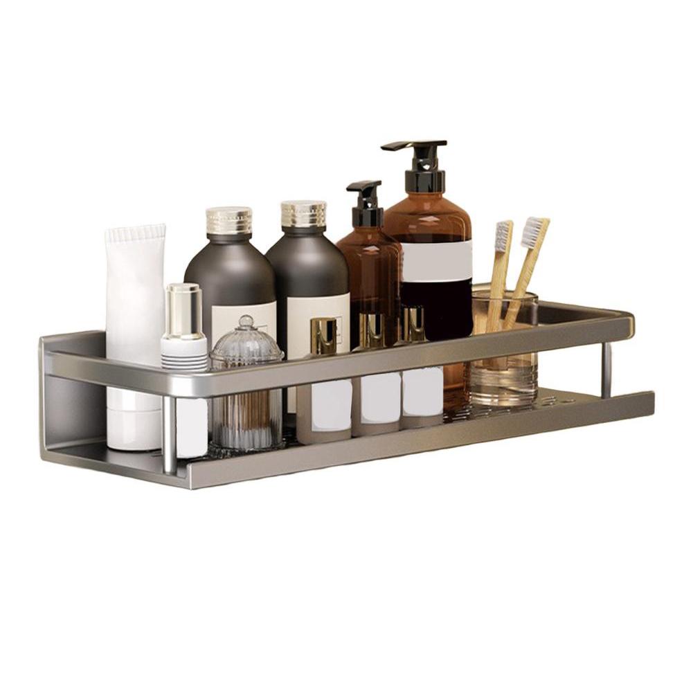Bathroom Shelf Space Aluminum Shelf Wall-Mounted Organizer (gray)  30CM