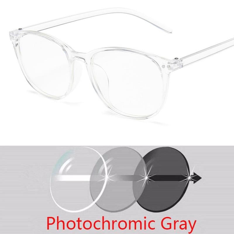 Rivets Round Finished Myopia Glasses Women Nearsighted Photochromic prescription -1.0 -1.5 -2.0 -2.5 -3.0 -3.5 -4.0 -4.5 -6.0