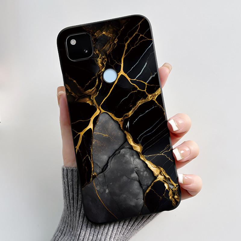 For Google Pixel 4a 4G Case Luxury Cute Love Rabbit Funny Soft Black Matte TPU Silicone Back Protective Cover Slim Thin Casing