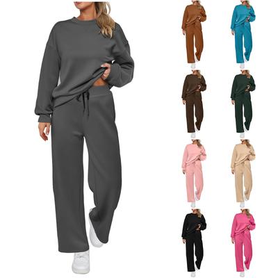 Γυναικεία Σετ Φούτερ 2 τεμαχίων Μασίφ πουλόβερ Μπλούζες με ίσιο κορδόνι Γυναικείο Φθινοπωρινό σετ δύο τεμαχίων