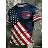 America 250th Anniversary 3D Print Mens TShirt USA Flag 1776–2026 Patriotic American Independence Day Apparel Fourth Of July Top