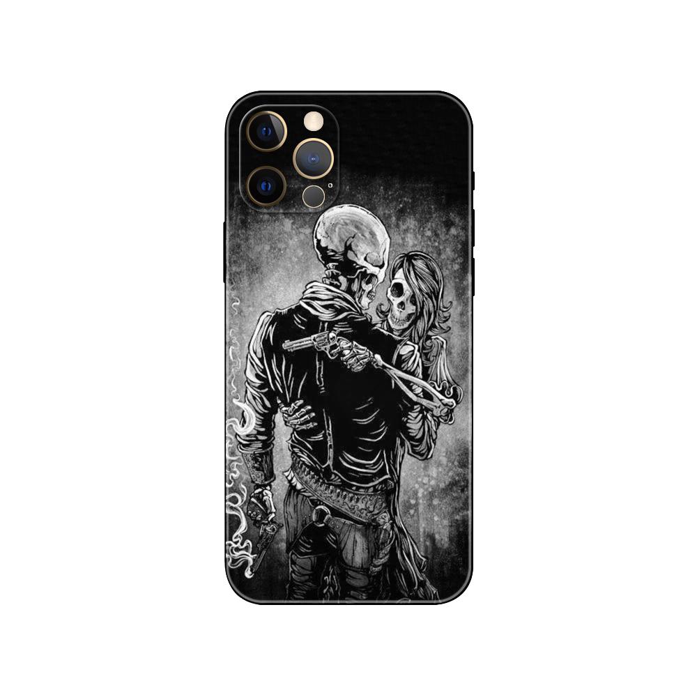 

Чехол для телефона с черепом ужасов для iPhone 5 5S 2020se 6 6s 7 8 plus x 10 XR XS 11 12 13 mini pro MAX, черная задняя крышка из ТПУ iphone 13pro MAX