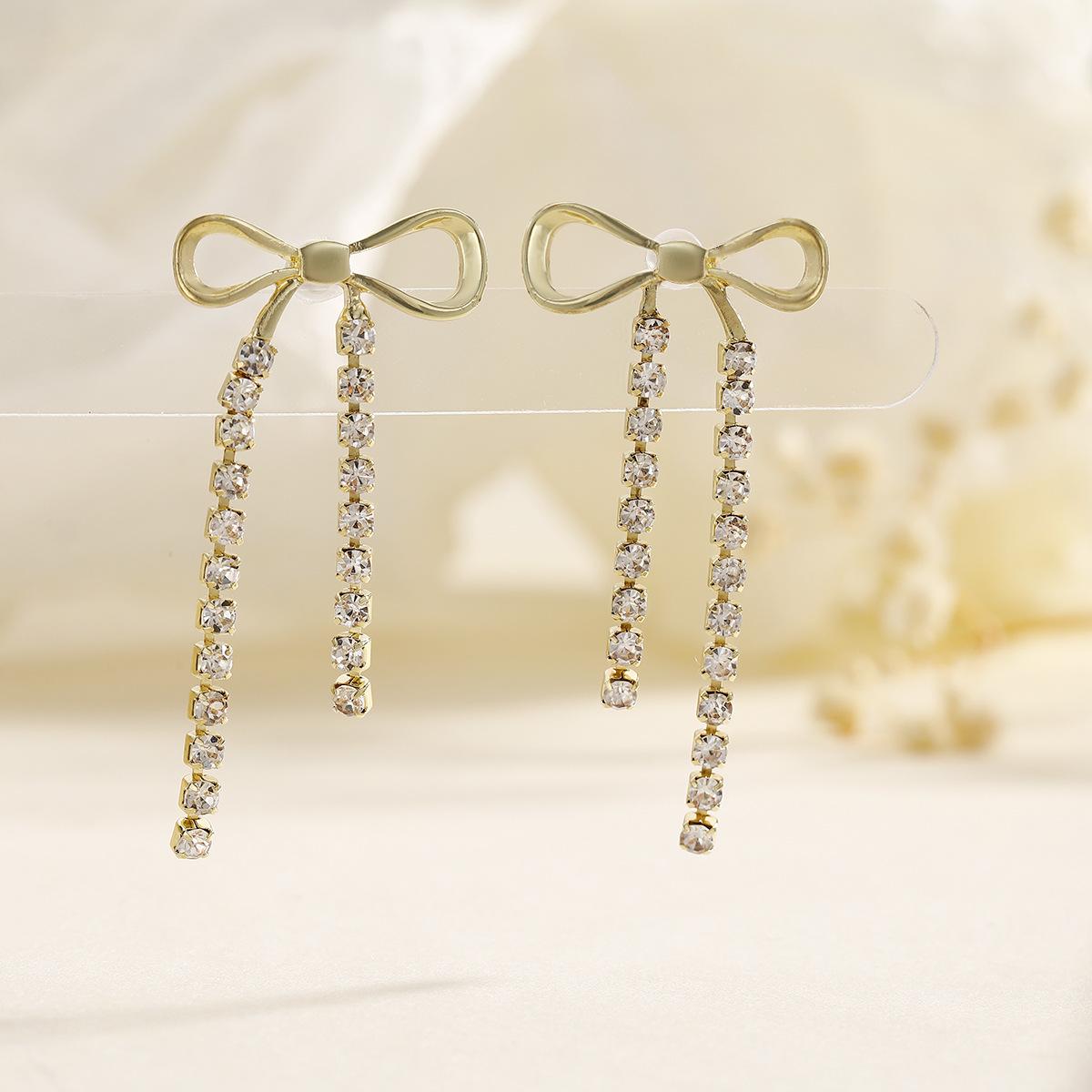 Elegant Butterfly Tassel Earrings with Bow Design