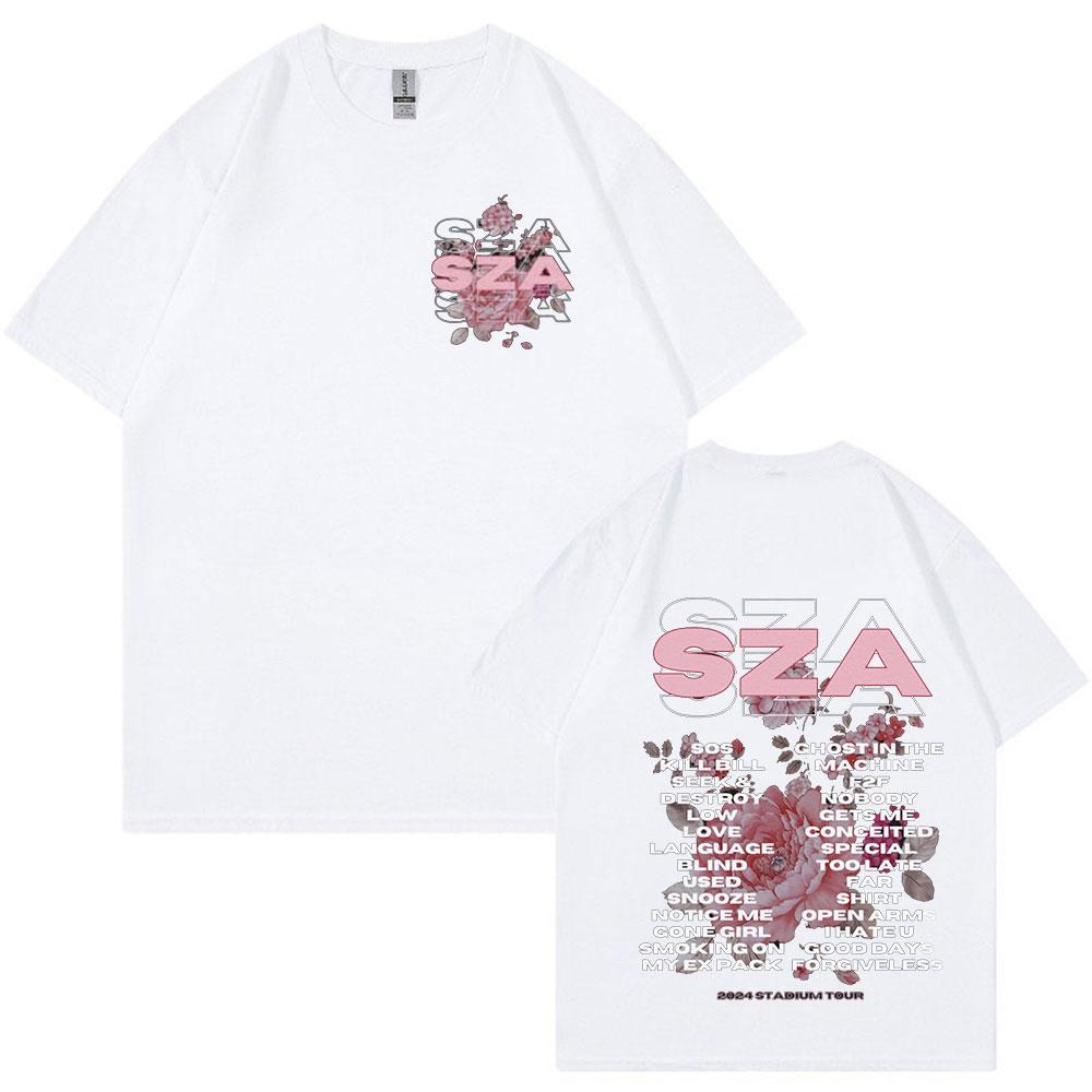 Rapper SZA SOS Australia Tour T Shirt Men Women Fashion Vintage Hip Hop Harajuku Tshirts Unisex Pure Cotton T Shirts Fans Gift