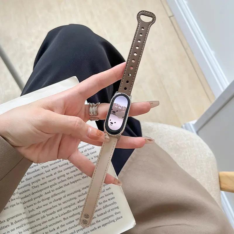 

Compatible Xiaomi Band 10 Strap: Luxury Double Pin Genuine Leather Wristband for Xiaomi 9/8 NFC Watches 12mm [Without Connector/Assembly Required]
