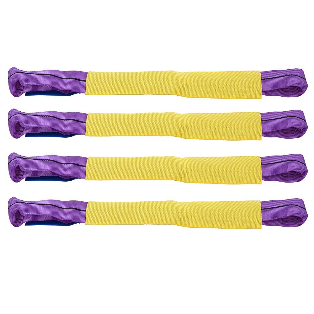 4pcs Recovery Alloy Wheel Securing Link Straps Trailer Transporter Yellow Purple