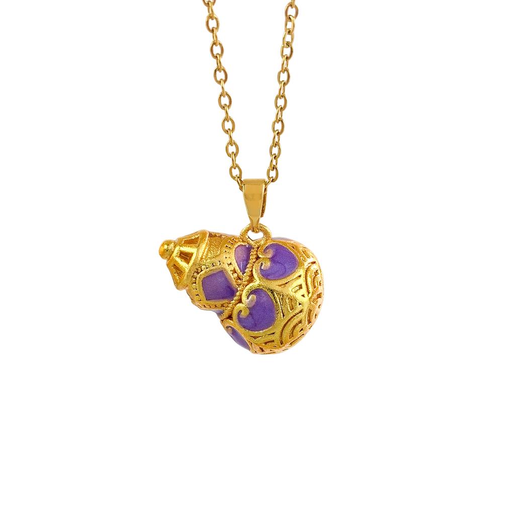 Necklace Ancient Gold Auspicious Gourd Necklace Light Luxury Niche Fashion High Sense Does Not Fade Necklace Accessories Women's Summer