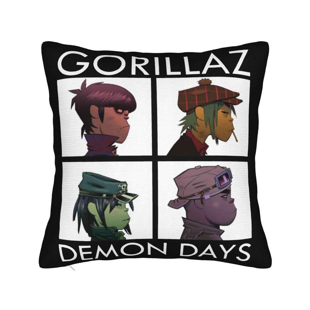 Gorillaz Pillowcase Printed Fabric Cushion Cover Decorative  Pillow Case Cover Bed Zippered 45X45cm