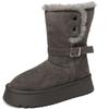 Simple design thick-soled snow boots heightening short boots women's autumn and winter retro versatile niche sweet sister cotton boots