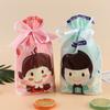 10Pcs Drawstring Gift Bags for Baby Shower Party Plastic Boy Girl Pattern Cookie Snack Candy Packaging Bags With Ribbon