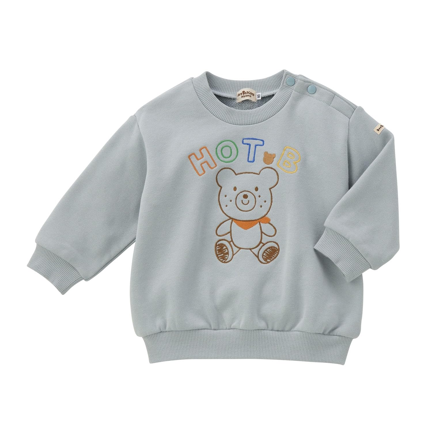 

MIKIHOUSE HOT BISCUITS Sweatshirt for Boys and Girls, Baby, Children s Clothing, Storm Blue, Size 90cm, 73-5602-689