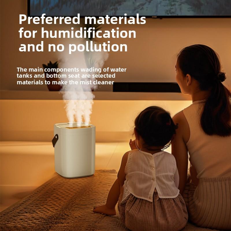 Drei-Düse Nachtlicht Luftbefeuchter 1,8L Große Kapazität Doppelter Filter Aromatherapiegerät USB Leise Zeitgesteuerte Abschaltung Schlafzimmer Auto