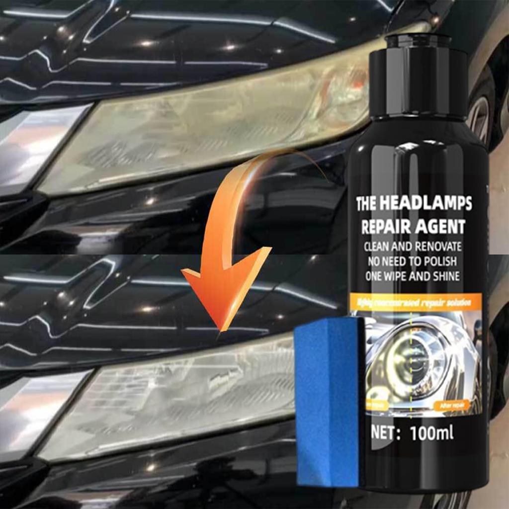 Scheinwerfer-Restaurationsset | Autolicht-Scheinwerfer-Set | Reinigungsflüssigkeit Restaurator Fahrzeugpolitur Schützt Außenbereich Vergilbungsentfernung