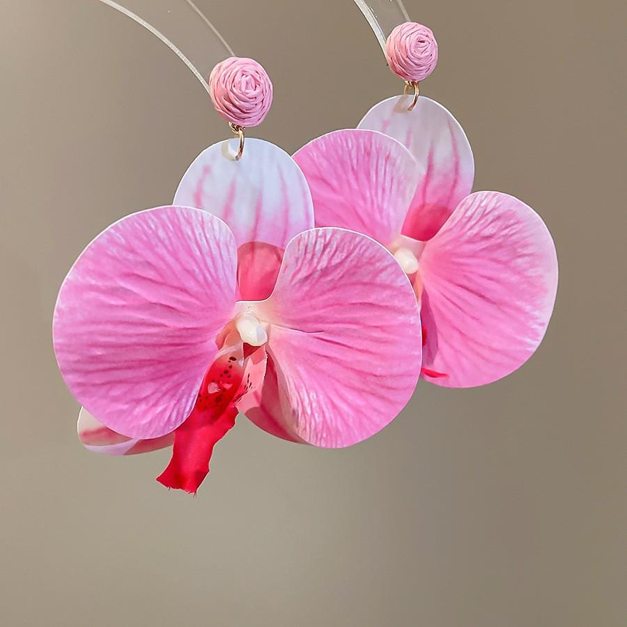Silver needle chiffon flower fringed stud earrings sweet Mori dopamine earrings niche trend versatile earrings fashion women