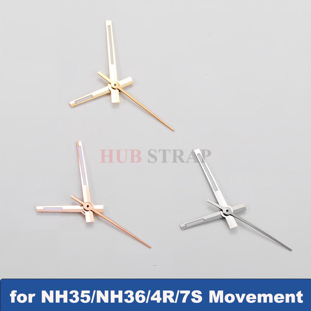 Modified Watch Hands Green Luminous Logbook Needle Silver Rose Gold Watch Needles for NH35/NH36/4R/7S Movement Watch Accessories