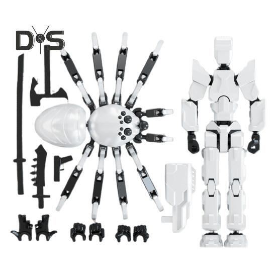 Spider Robot Action Figure with Accessories Movable Joints 3D Printed Model Toy Articulated Dummy Figurine Home Office Decoration Ornament