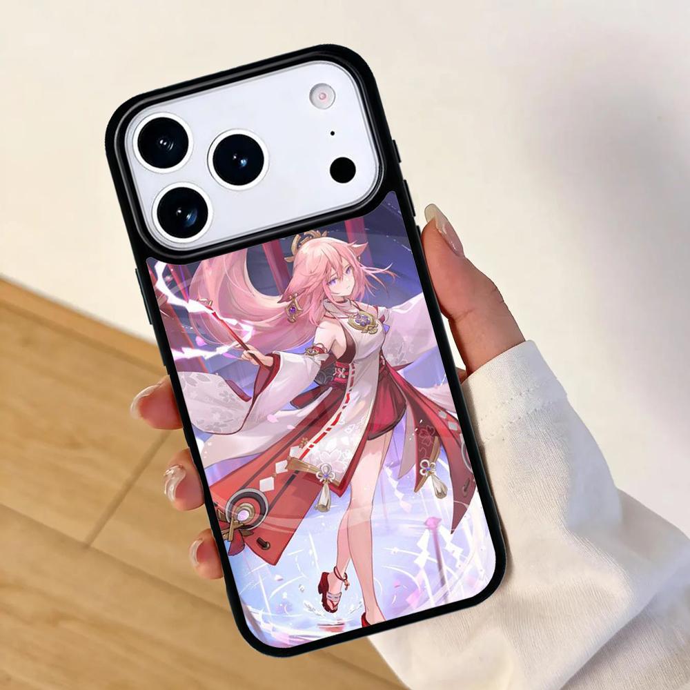 Genshin Impact Yae Miko Mobile Phone Case for IPhone 17 AIR 16pro Max 15 14 13 12 11 Bumper Cover