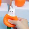 Adorable Little White Rabbit Toy Stress Relief Cup Creative Prank Squeezable Fun Rabbit with Carrot New Model Toy