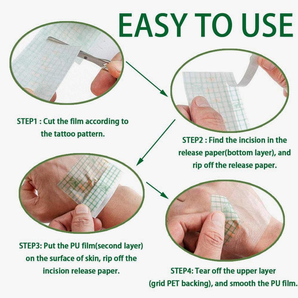 10M Waterproof Protective Tattoo Healing Film For Aftercare Bandage Transparent Skin Repair Wrap Roll