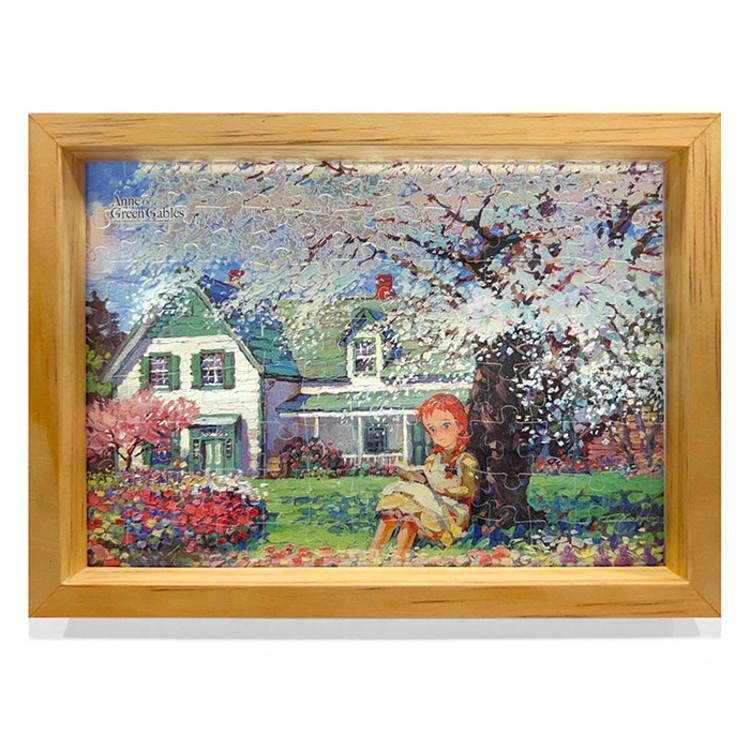 100-teiliges Puzzle – Anne auf Green Gables liest (Mini. Kristall. Rahmen), beliebtes koreanisches Puzzle