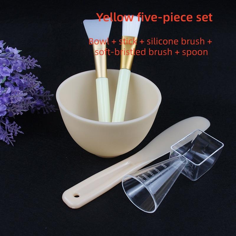 

DIY Silicone Face Mask Mixing Set – Reusable Bowl with Measuring Spoons, Brush & Spatula, Heat-Resistant & Easy to Clean бежевый