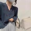 Women's Loose Cashmere Wool Cable Knit Cardigan Sweater with Round Neck