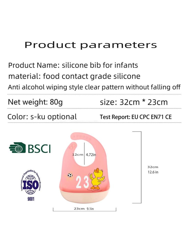 Waterproof Silicone Baby Bib - Large, Wash-Free, Drool & Meal Bib for Newborns and Children