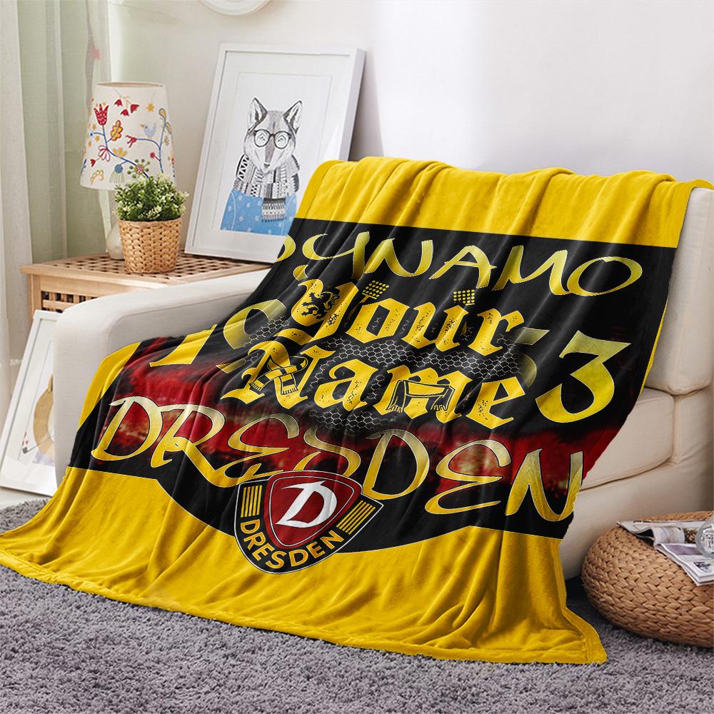 1 Stück Dynamo Dresden Benutzerdefinierter Name Gemustert Flanell Decke Geeignet Für Alle Jahreszeiten Für Heimdekoration Wärme Und Komfort Geschenke Feiertagsgeschenk