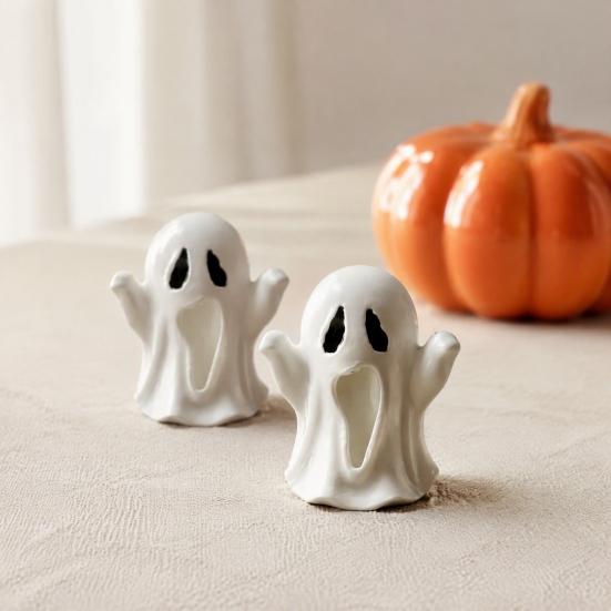 Indoor Spooky Decorations 3D Printed Ghost Figurine, Small Statue, Halloween Decorative Figurines Cute Desktop Decoration for Party Tabletop