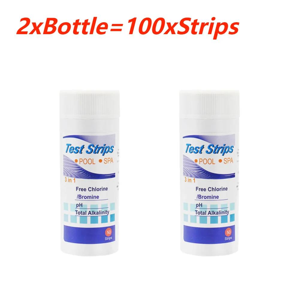 50-200pcs Chlorine/PH/Bromine Test Strips 3 in 1 Swimming Pool PH Test Paper Multipurpose Swimming Pool Water Tester Paper