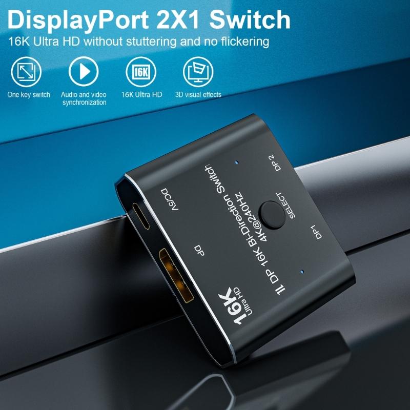 16K  Video Converter Switcher Splitter with 4K@240Hz Bi Directional Switching Capability