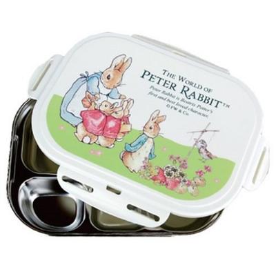 Peter Rabbit matlåda med låsbar tallrik, elfenben 3986, lock + tallrik, populära koreanska föräldraartiklar