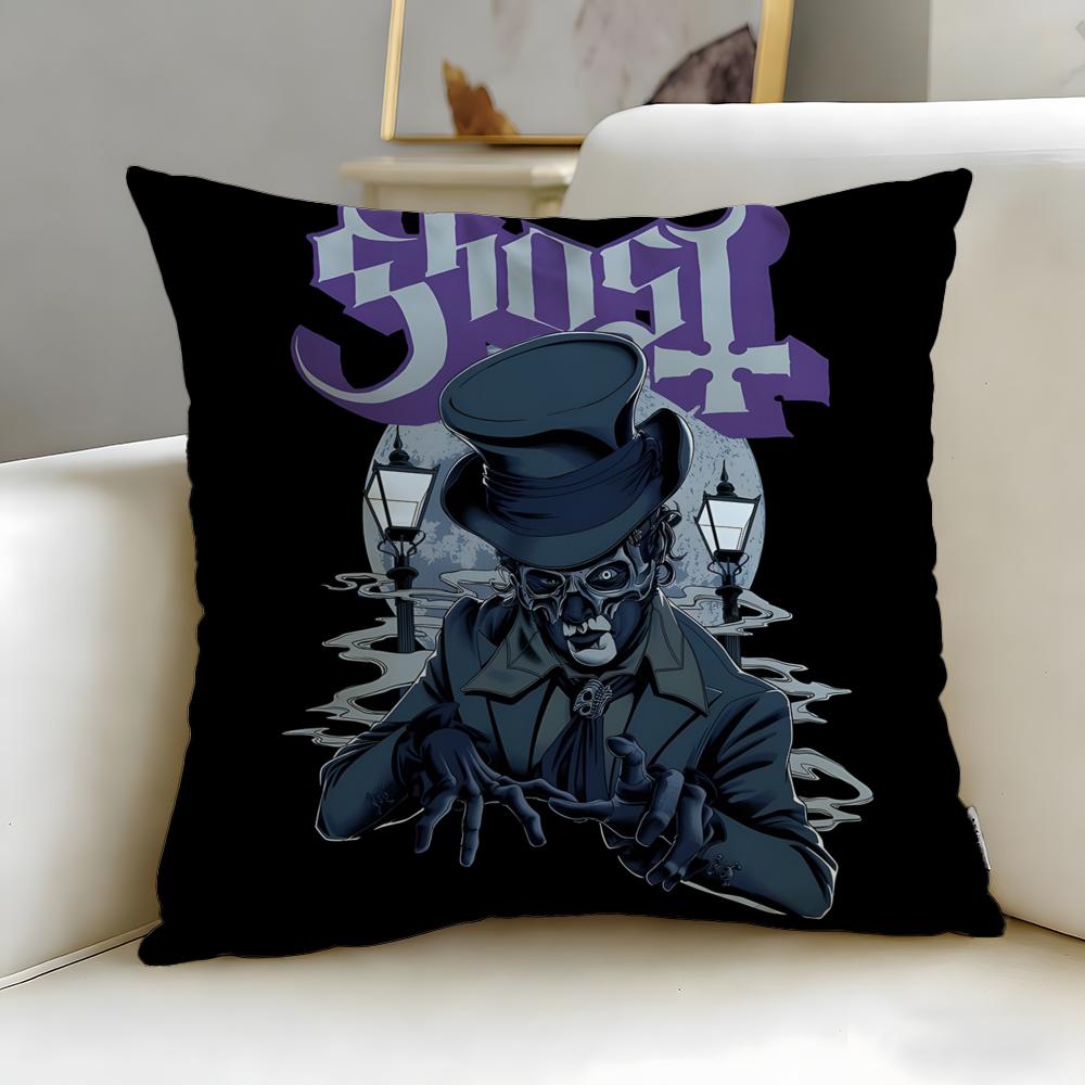 Classic Band Ghost Cushion Cover Soft  EasyWash Pillow Case  Versatile for Couch Bed Travel and Office