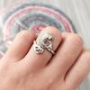 Adjustable Knitting Loop Crochet Loop Peacock Type Knitting Ring Finger Wear Thimble Knitting Tools Craft Sewing Accessories