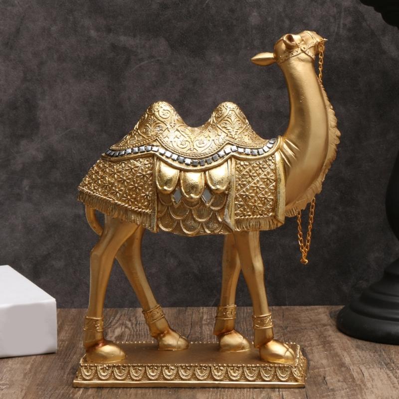 Standing Camels Decoration, Resins Animal Figurine for Elegant Study Room Enhancement
