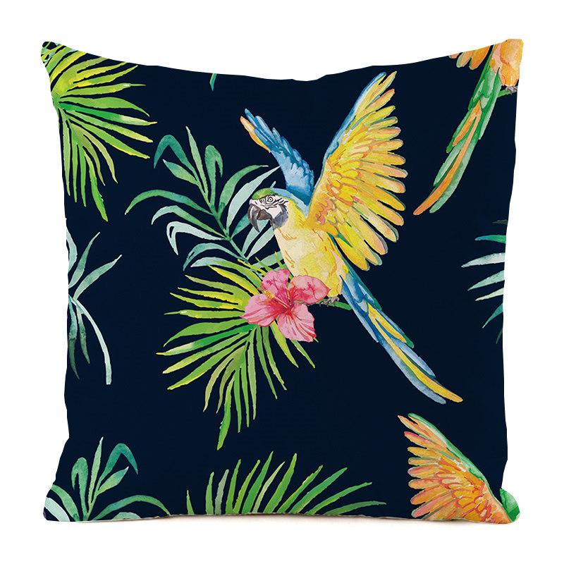Nordic Tropical Jungle Style Digital Printing Short Plush Pillow Covers For Car Sofa Office Cushion Cover Home Goods